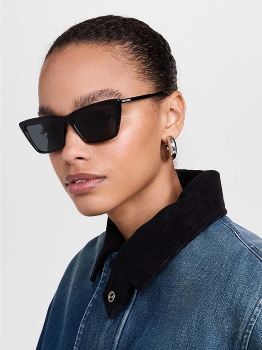 Saint Laurent Mica Thin Tortoise Cat-Eye Sunglasses